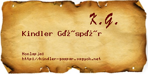 Kindler Gáspár névjegykártya